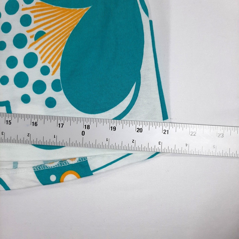 Retro Floral Cotton Mini Dress Teal White Orange Tie Strap Pockets Y2K Inspired - Picture 5 of 8